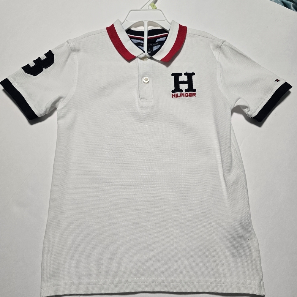 Boys Size 7 Tommy Hilfiger Polo Shirts Bundle - White, Blue, Gray - Picture 3 of 16